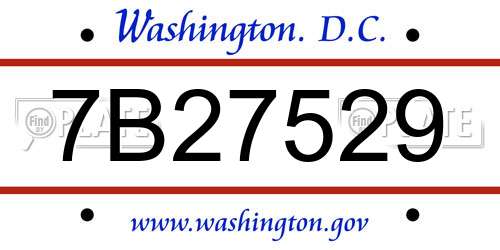 7B27529 District Of Columbia License Plate