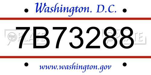 7B73288 District Of Columbia License Plate