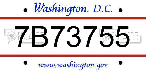 7B73755 District Of Columbia License Plate