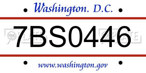 7BS0446 District Of Columbia License Plate