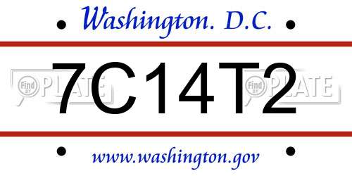 7C14T2 District Of Columbia License Plate