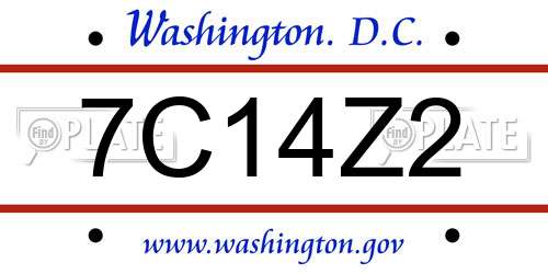 7C14Z2 District Of Columbia License Plate