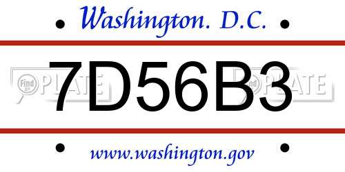 7D56B3 District Of Columbia License Plate