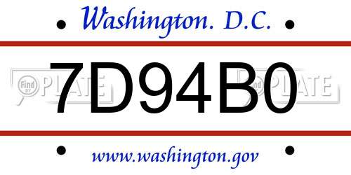 7D94B0 District Of Columbia License Plate