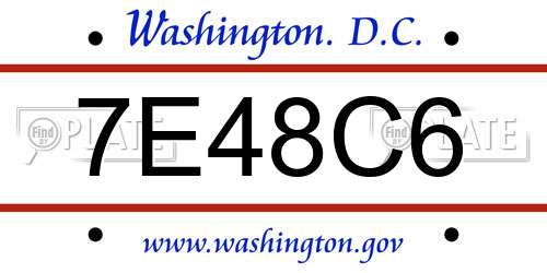 7E48C6 District Of Columbia License Plate