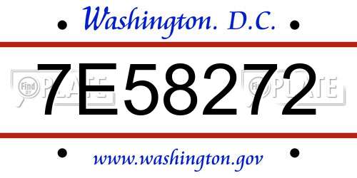 7E58272 District Of Columbia License Plate