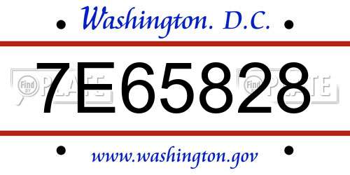 7E65828 District Of Columbia License Plate