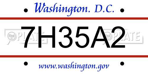 7H35A2 District Of Columbia License Plate