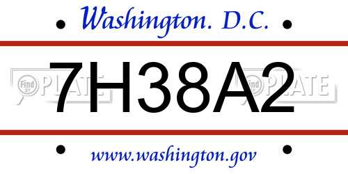 7H38A2 District Of Columbia License Plate