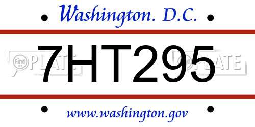 7HT295 District Of Columbia License Plate