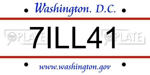 7ILL41 District Of Columbia License Plate