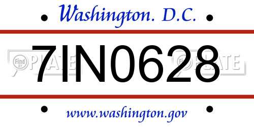 7IN0628 District Of Columbia License Plate
