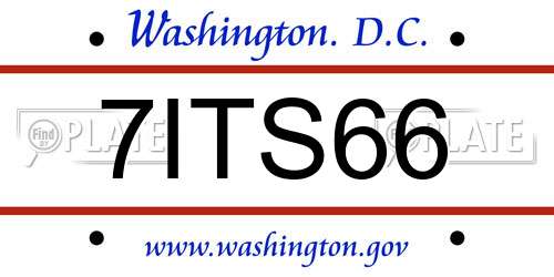 7ITS66 District Of Columbia License Plate