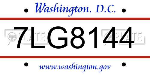 7LG8144 District Of Columbia License Plate