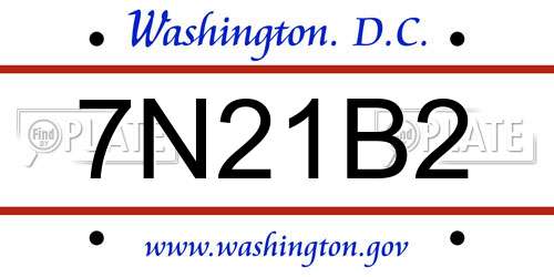 7N21B2 District Of Columbia License Plate