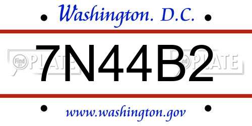 7N44B2 District Of Columbia License Plate
