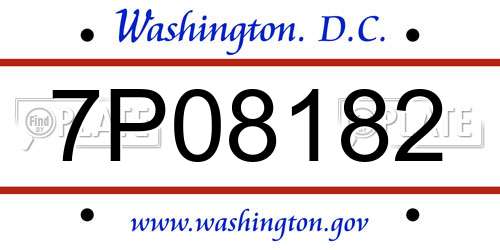 7P08182 District Of Columbia License Plate