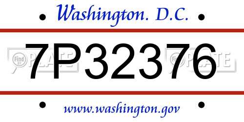 7P32376 District Of Columbia License Plate