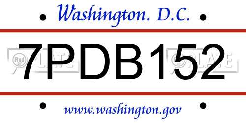 7PDB152 District Of Columbia License Plate