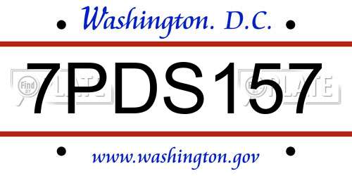 7PDS157 District Of Columbia License Plate