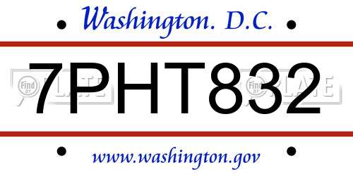 7PHT832 District Of Columbia License Plate