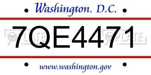 7QE4471 District Of Columbia License Plate