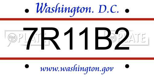 7R11B2 District Of Columbia License Plate
