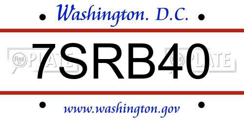 7SRB40 District Of Columbia License Plate