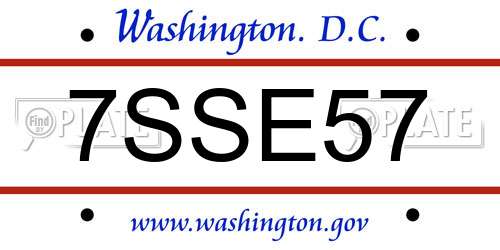 7SSE57 District Of Columbia License Plate