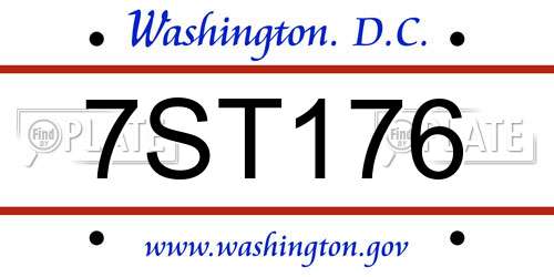 7ST176 District Of Columbia License Plate