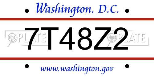 7T48Z2 District Of Columbia License Plate