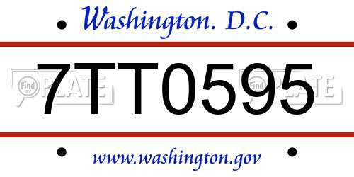 7TT0595 District Of Columbia License Plate
