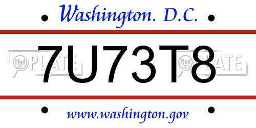 7U73T8 District Of Columbia License Plate