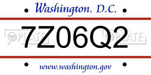 7Z06Q2 District Of Columbia License Plate