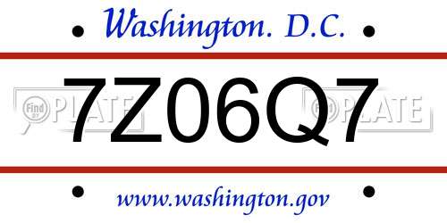 7Z06Q7 District Of Columbia License Plate