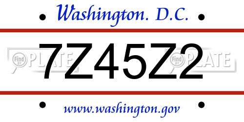 7Z45Z2 District Of Columbia License Plate