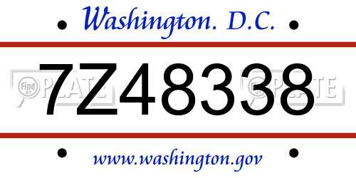 7Z48338 District Of Columbia License Plate