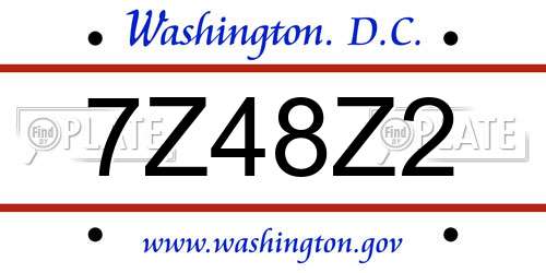 7Z48Z2 District Of Columbia License Plate