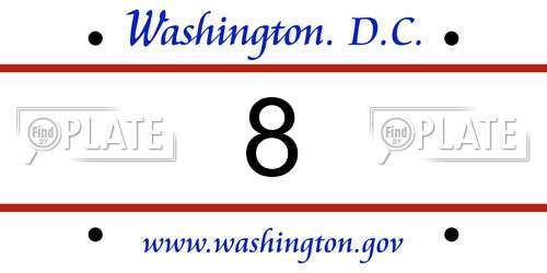 8 District Of Columbia License Plate
