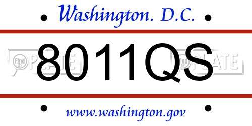 8011QS District Of Columbia License Plate