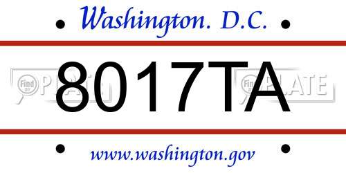 8017TA District Of Columbia License Plate