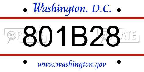 801B28 District Of Columbia License Plate
