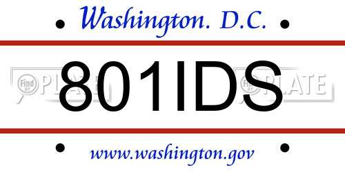 801IDS District Of Columbia License Plate