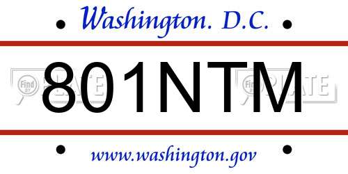 801NTM District Of Columbia License Plate