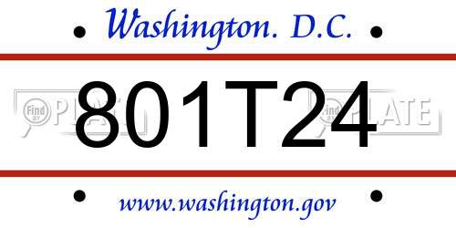 801T24 District Of Columbia License Plate