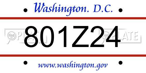 801Z24 District Of Columbia License Plate