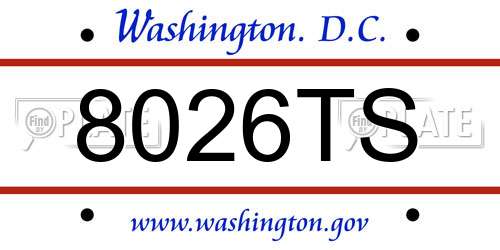 8026TS District Of Columbia License Plate