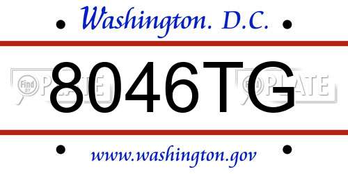 8046TG District Of Columbia License Plate