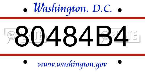 80484B4 District Of Columbia License Plate
