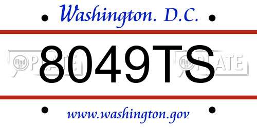 8049TS District Of Columbia License Plate